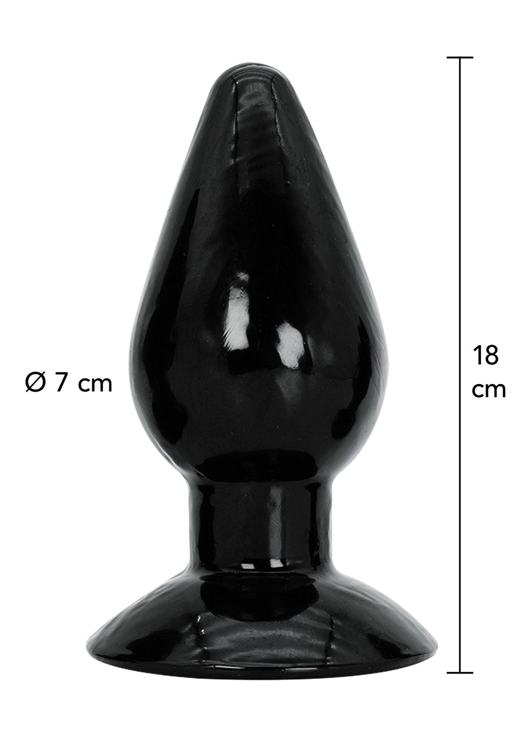 Plug anale Extra Large 18 cm nero